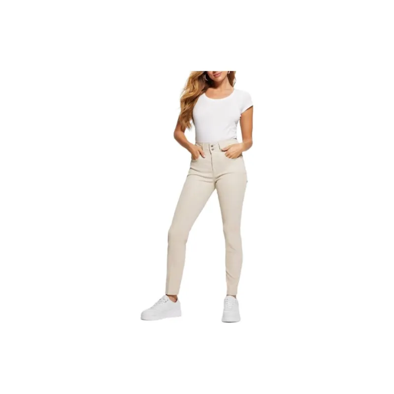 GUESS Pearl Shape Up High-Rise Skinny Jeans Jeans Women's White-1