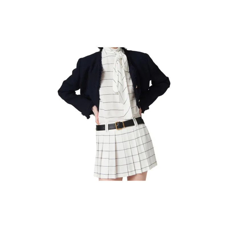MIU MIU Stretched Pleated Mini Skirt-3