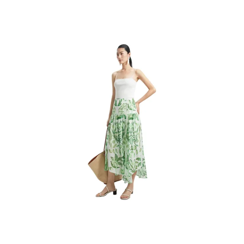 NAWEI Casual Long Skirt Women's Mint Green-1