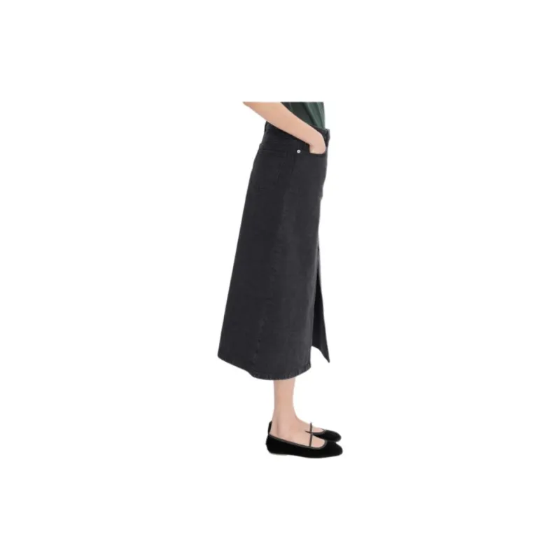 A.P.C FW24 Denim Long Skirt Women's Black-3