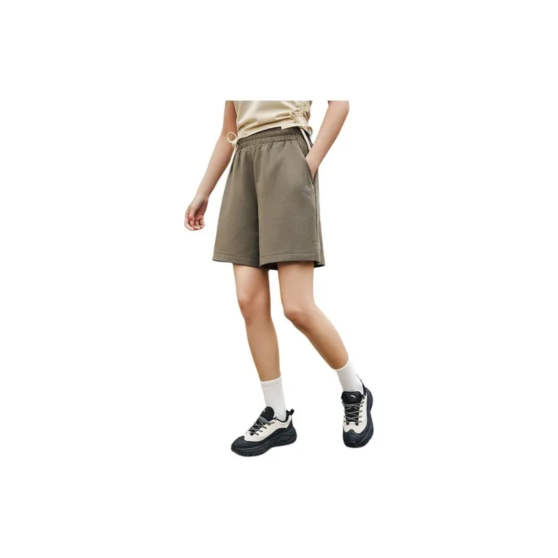 Anta Variety Training Collection Casual Shorts Women's Withered Pine Green-2