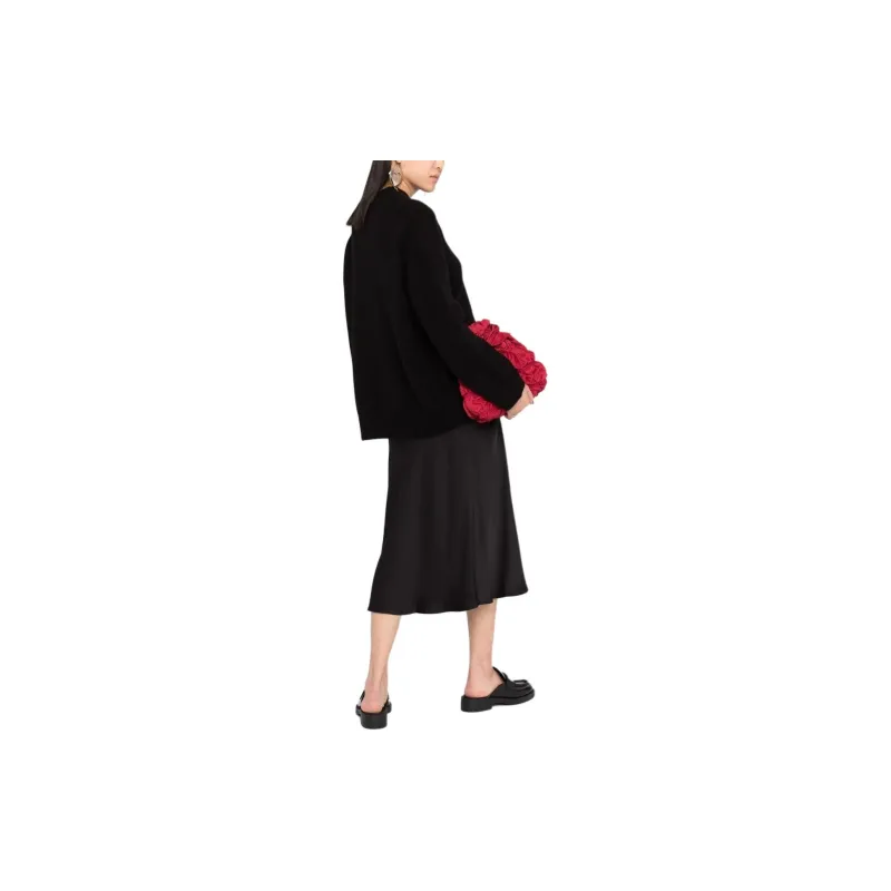 Anine Bing Bar Fluted Satin Midi Skirt-2