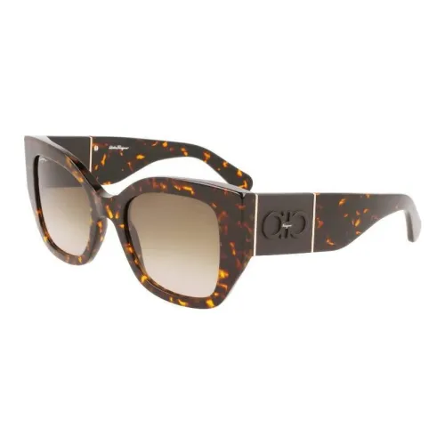 FERRAGAMO Acetate Square Sunglasses Women's Tortoiseshell