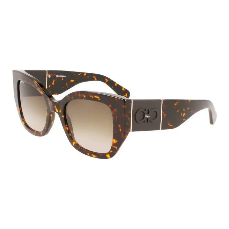 FERRAGAMO Acetate Square Sunglasses Women's Tortoiseshell-0