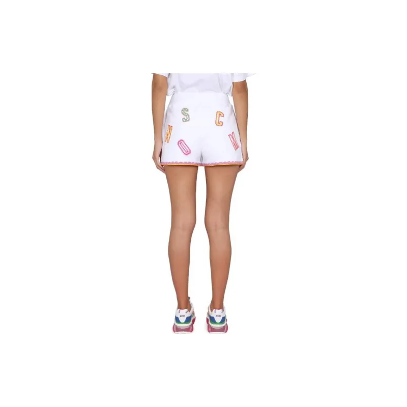 MOSCHINO Logo Embroidered Bermuda Shorts-3