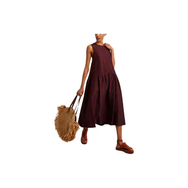 MaxMara Sleeveless Dress Women's Dark Red-3