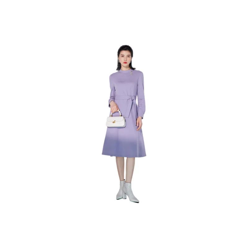 BBLLUUEE Long Sleeved Dress Women's Fragrant Purple-1