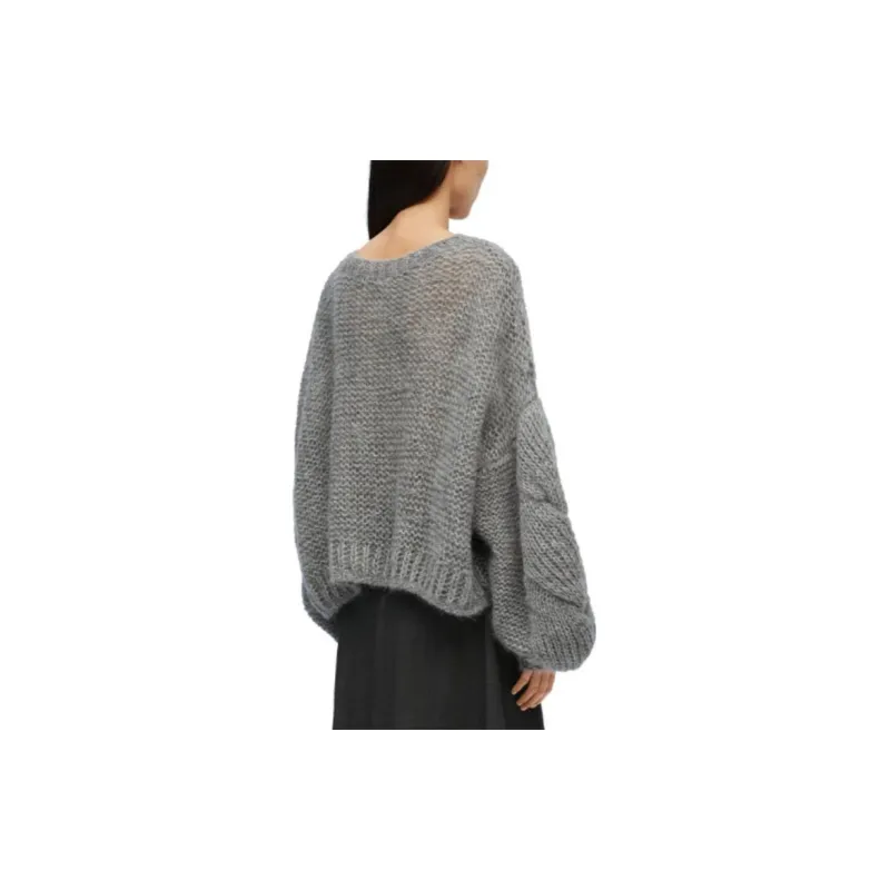 LOEWE Anagram Logo Embroidered Crewneck Oversized Jumper-7