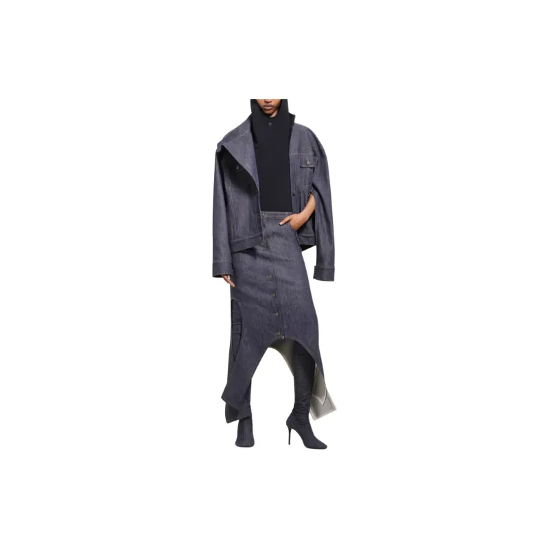 COURREGES Motorcycle Button Up Denim Jacket-1