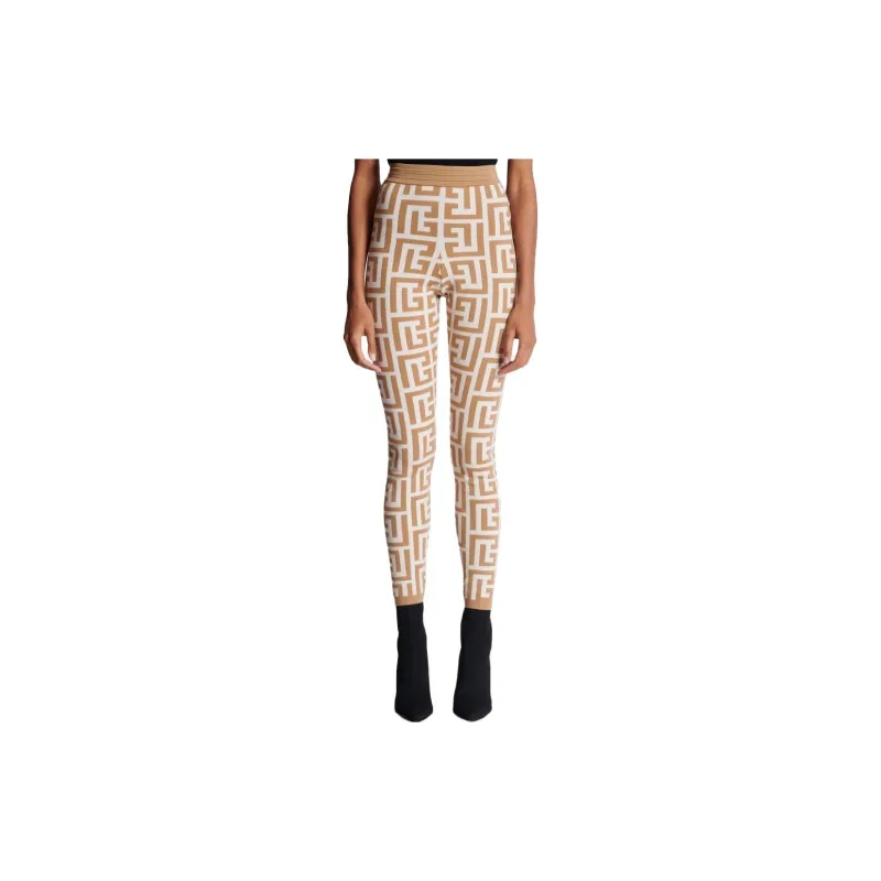 BALMAIN Leggings Women's Light Brown-3