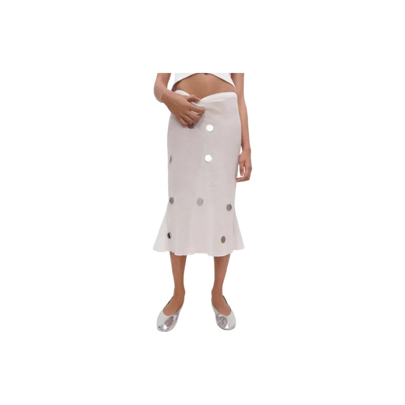 Gimaguas Casual Long Skirts Women's White-3