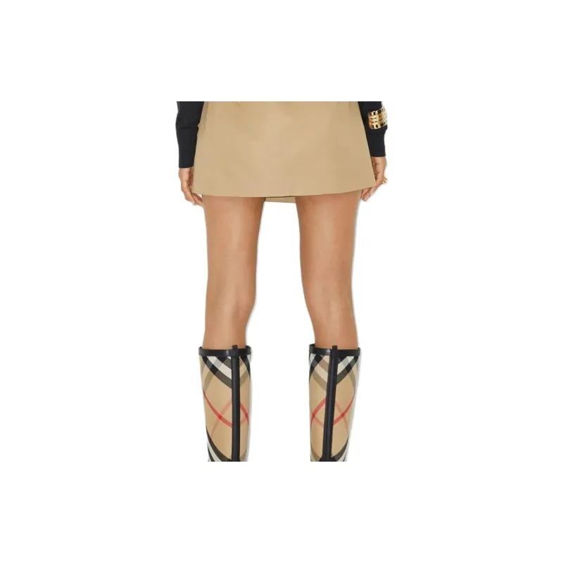 Burberry Gabardine Trench Cotton Miniskirt-5