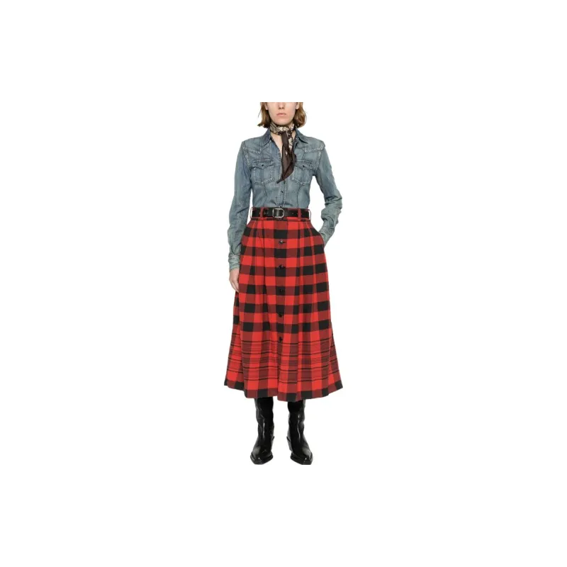 Ralph Lauren Rrl Lewis Check print Flared Skirt-1