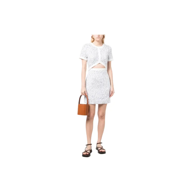 Staud Short-Sleeved Dresses Women's White-1