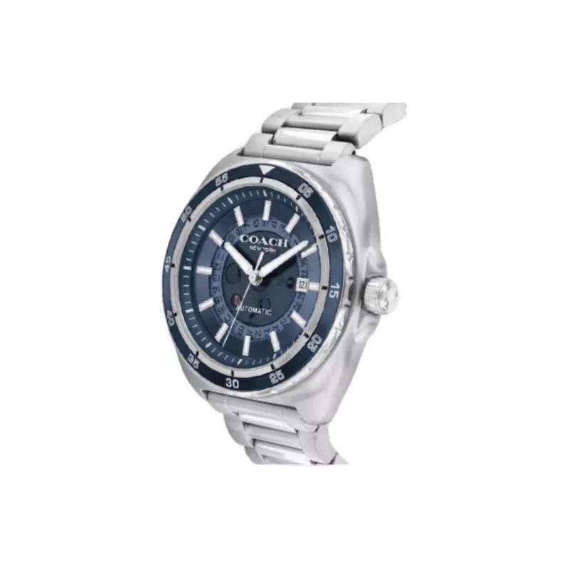 COACH Charter Wrist Watch Mechanical Movement Steel Strap 44.5mm Blue Dial Men's Watches-1
