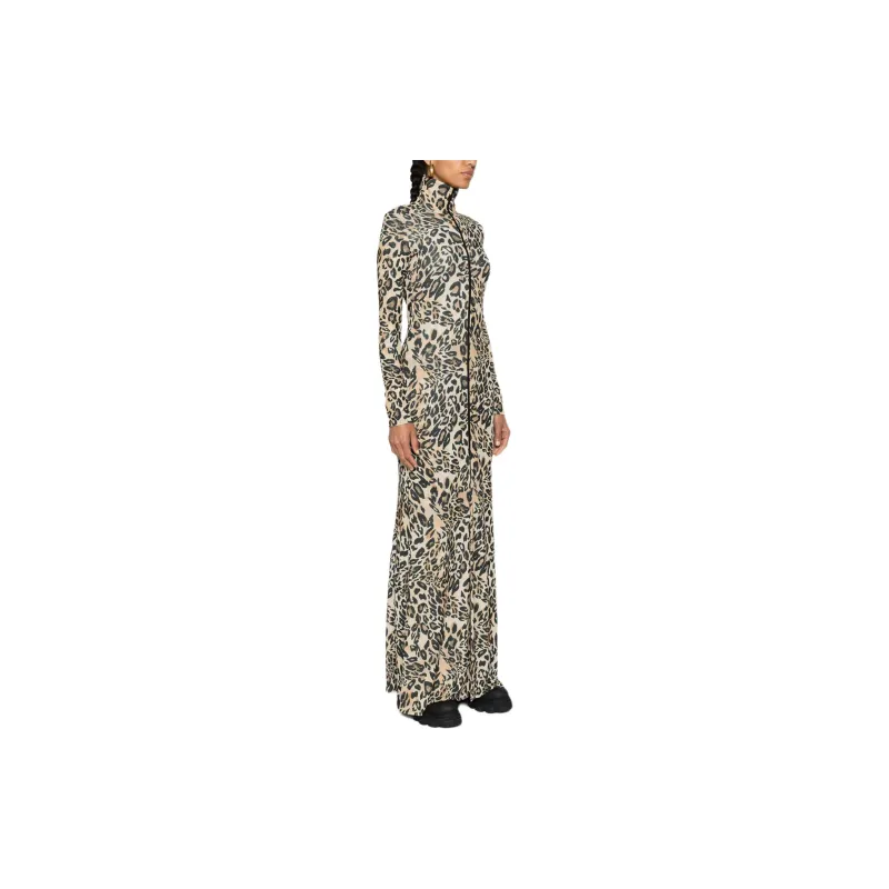 NANUSHKA Leopard print Zip up Maxi Dress-3