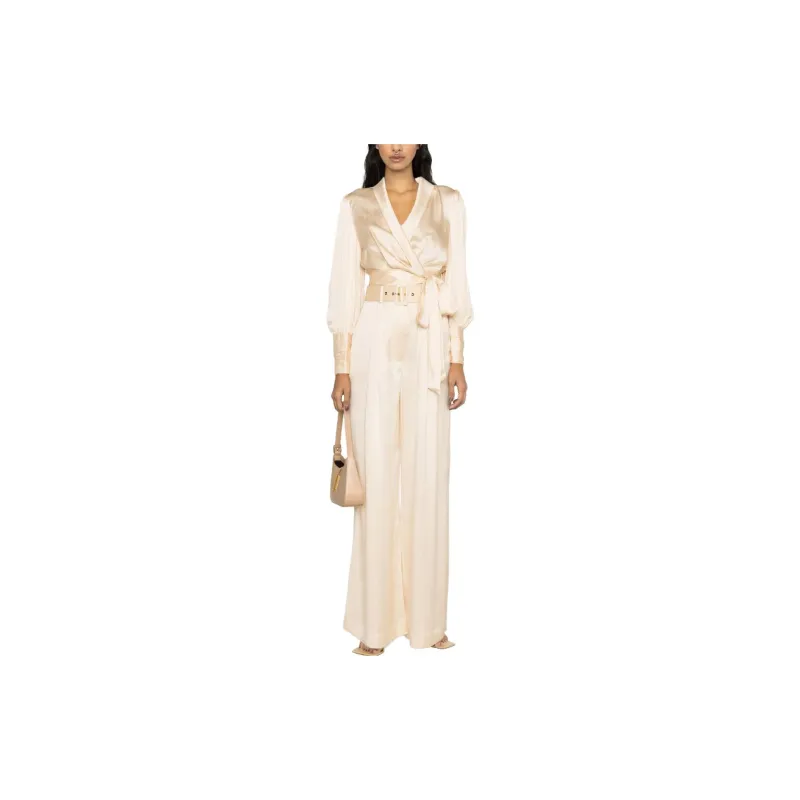 Zimmermann Belted Silk Palazzo Pants-3