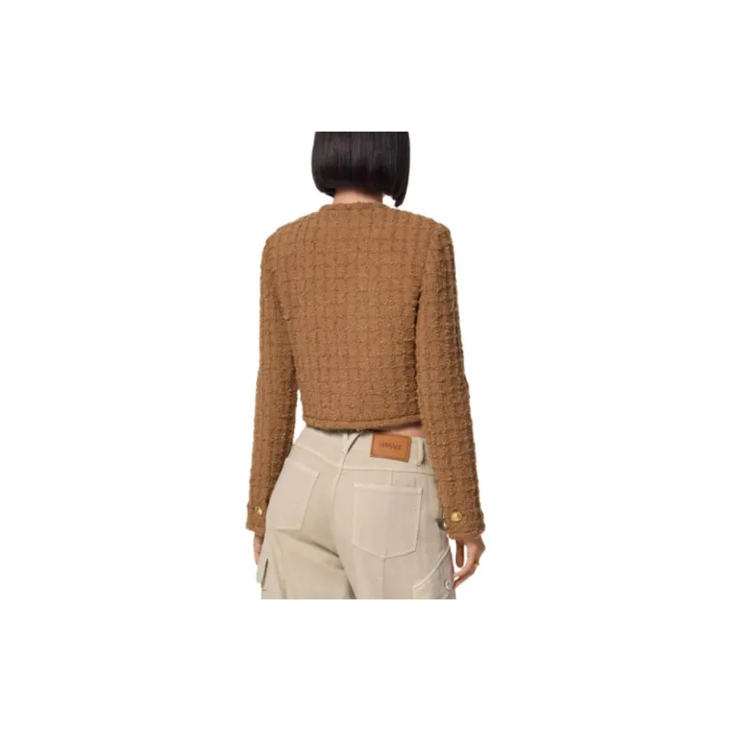 VERSACE Heritage Button Up Tweed Jacket-3
