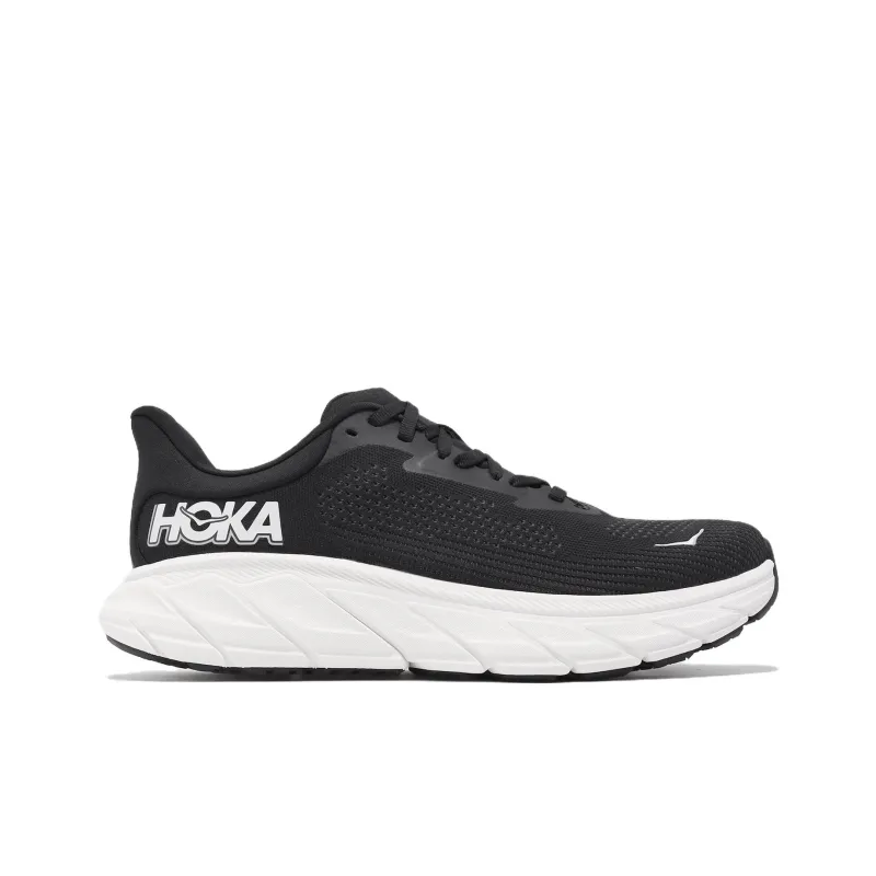 HOKA ONE ONE Arahi 7 Slip Resistant Low Top Running Shoes Women's Black White-1