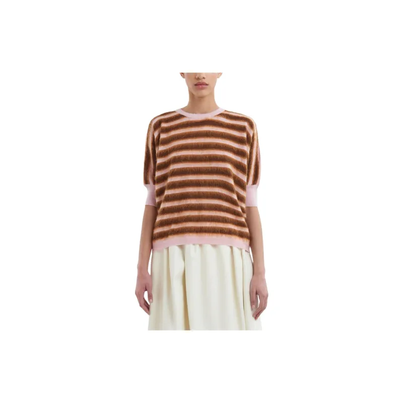 MARNI Striped Brushed Wool Jumper-1