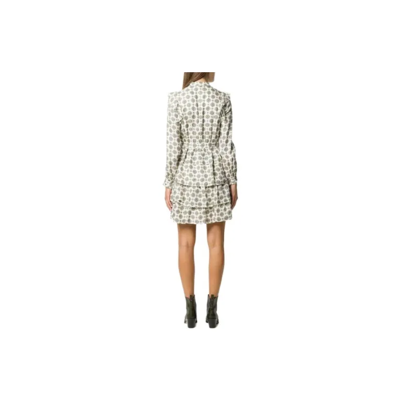 MICHAEL KORS MMK Long Sleeved Dress Women's Ivory White-2