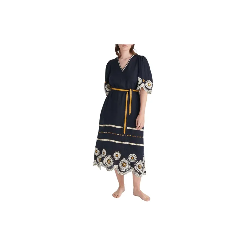 Eres Hortense Floral embroidered Linen Dress-1