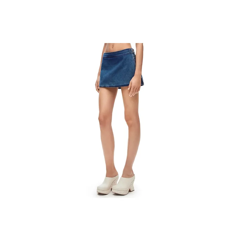LOEWE Denim Shorts Women's Medium Blue-3