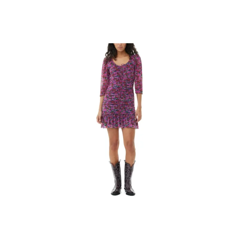 GANNI Long Sleeved Dresses Women's Red-2