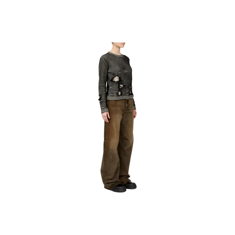MM6 Maison Margiela Crewneck Distressed Effect Knitted Jumper-5