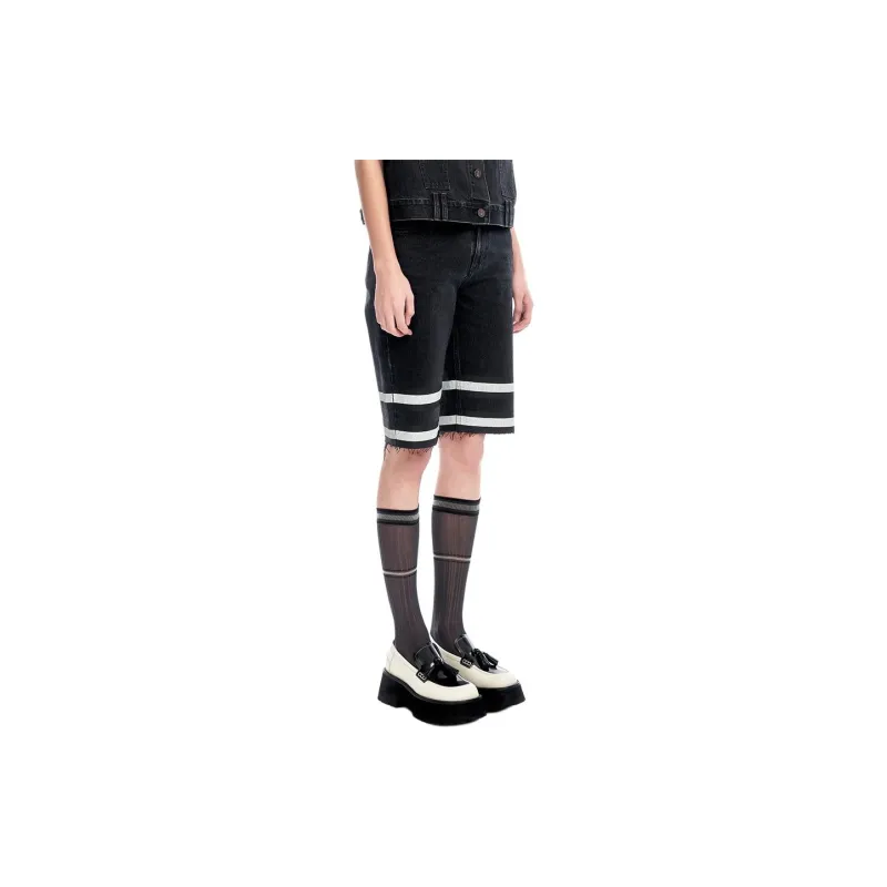 VVNK JANE PLUS Denim Shorts Women's Dark Gray-3
