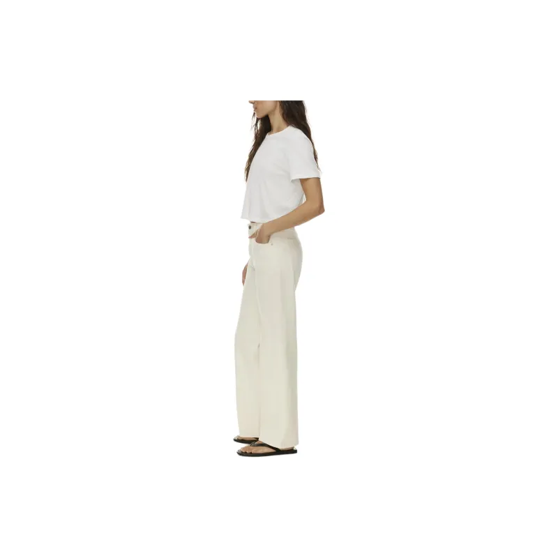 ARITZIA Denim Forum The Farrah Hi-Rise Wide Jean Jeans Women's Vintage White-3