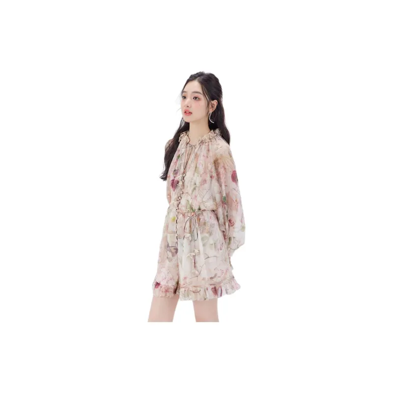 DEAR DEER PUFF Casual Shorts Women's Pink-4