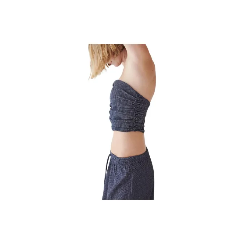 ZARA Strapless Top Women's Indigo-3