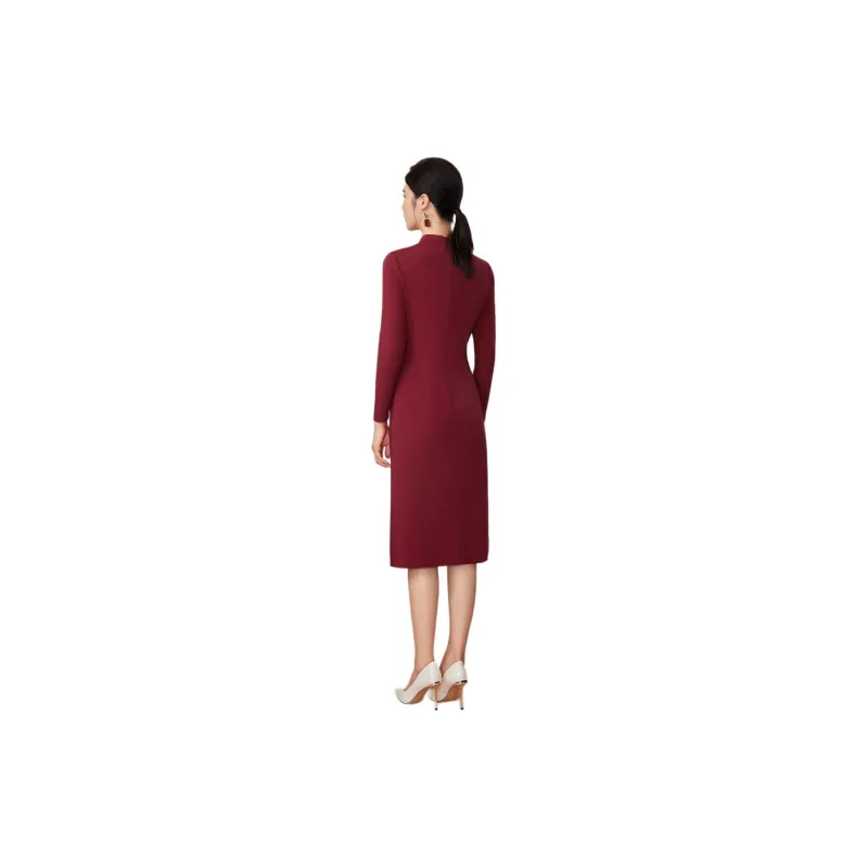 BBLLUUEE Long Sleeved Dress Women's Ancora Red-6