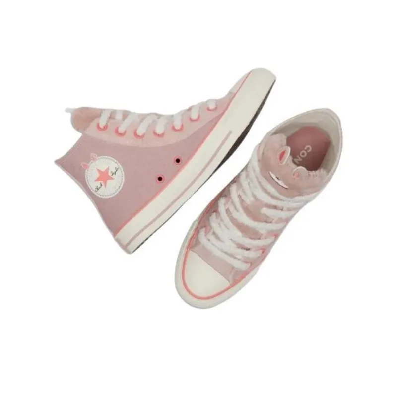 Converse All Star Anti Slip Wear Resistant High Top Skateboard Shoes Unisex Pink-3