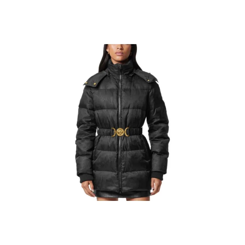 VERSACE Barocco print Belted Puffer Jacket-2