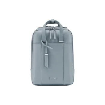 SAMSONITE Cow Leather Backpack Women's Gray Blue