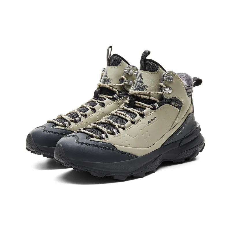 PEAK Cushioning Wear Resistant Rebound High Top Hiking Shoes Men's Black Green-2