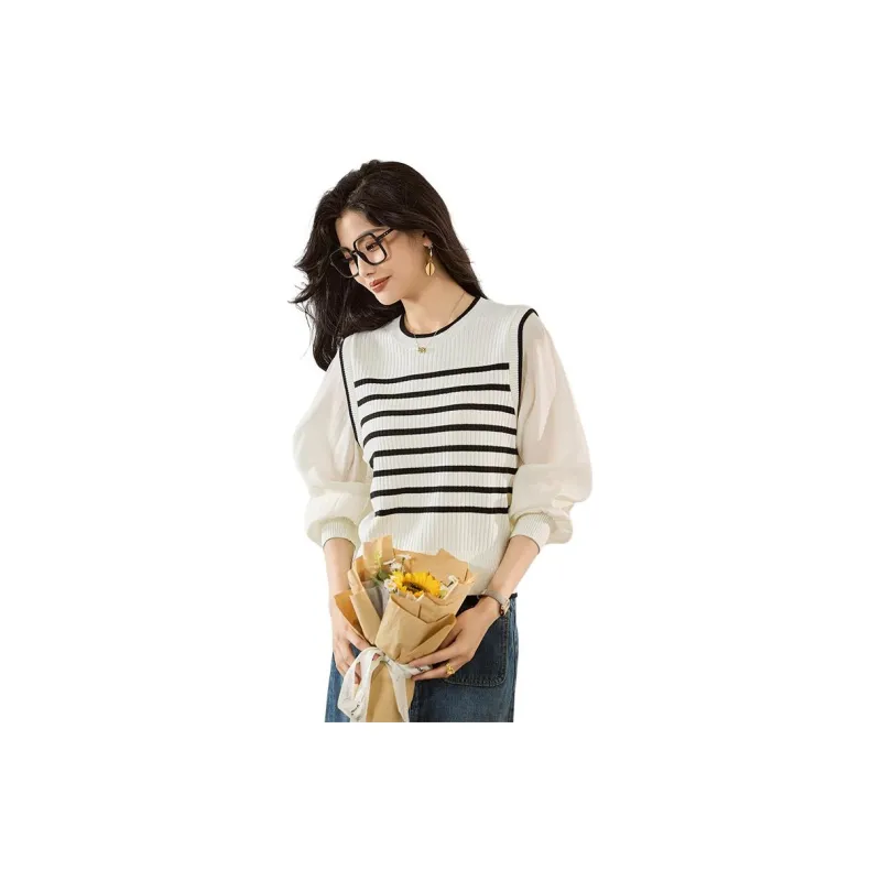 Yi Mengyuan Sweater Women's Black White-11