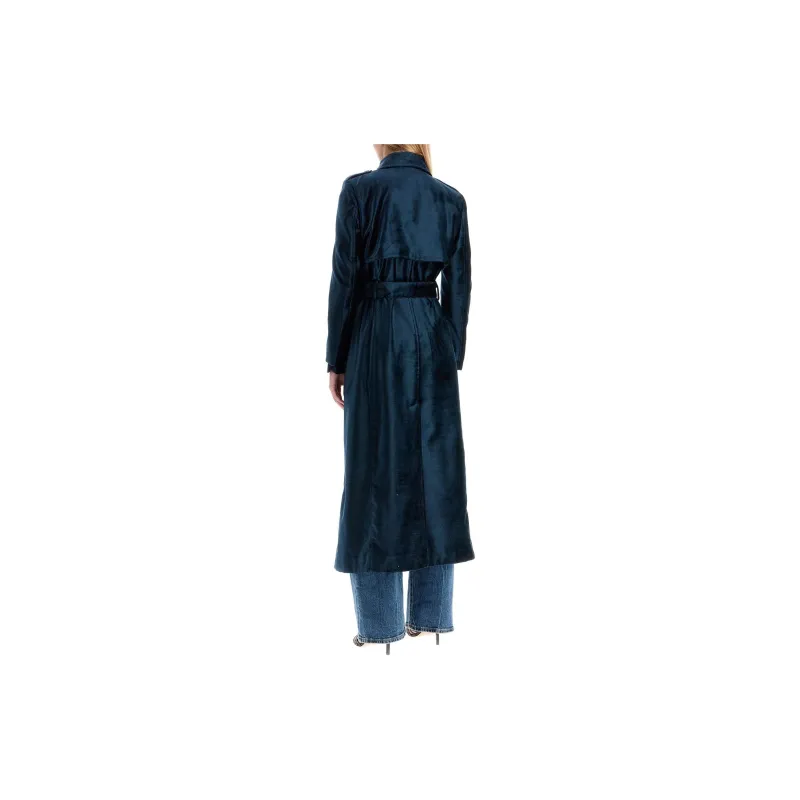 TOM FORD Double Breasted Velvet Trench Coat-2