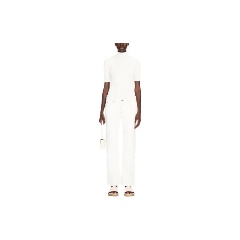OFF WHITE Contrast stitching Straight leg Jeans-1