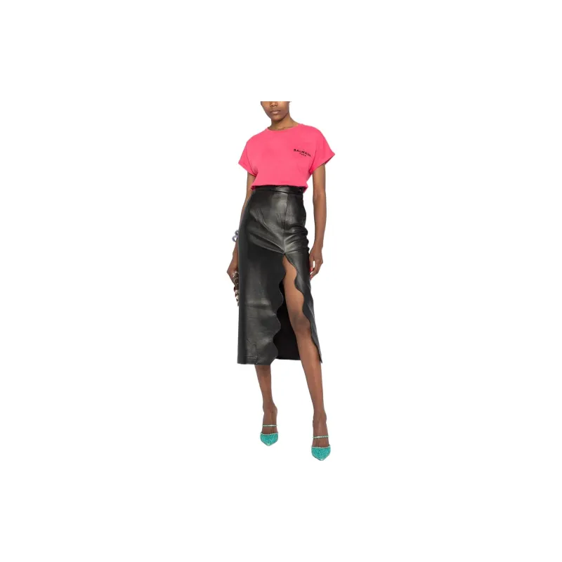 BALMAIN T-Shirts Women's Rose Red-1