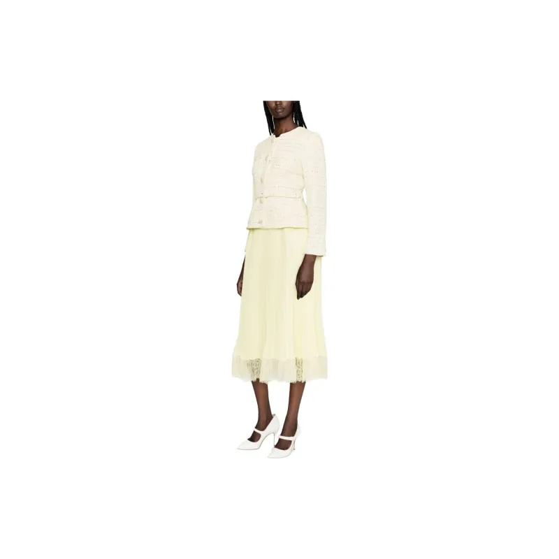 Self portrait Bouclé Chiffon Midi Dress-3