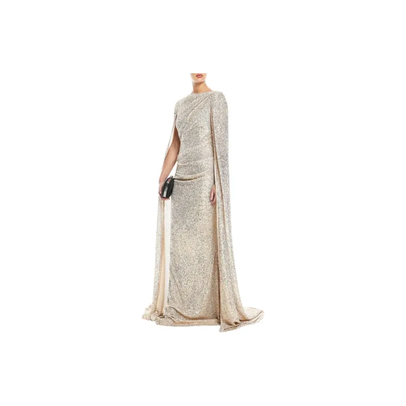 Talbot Runhof Cape-effect Sequim-embellished Gown-2