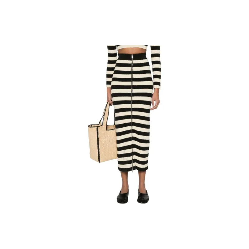 NANUSHKA Nima Striped Terry-cloth Skirt-1