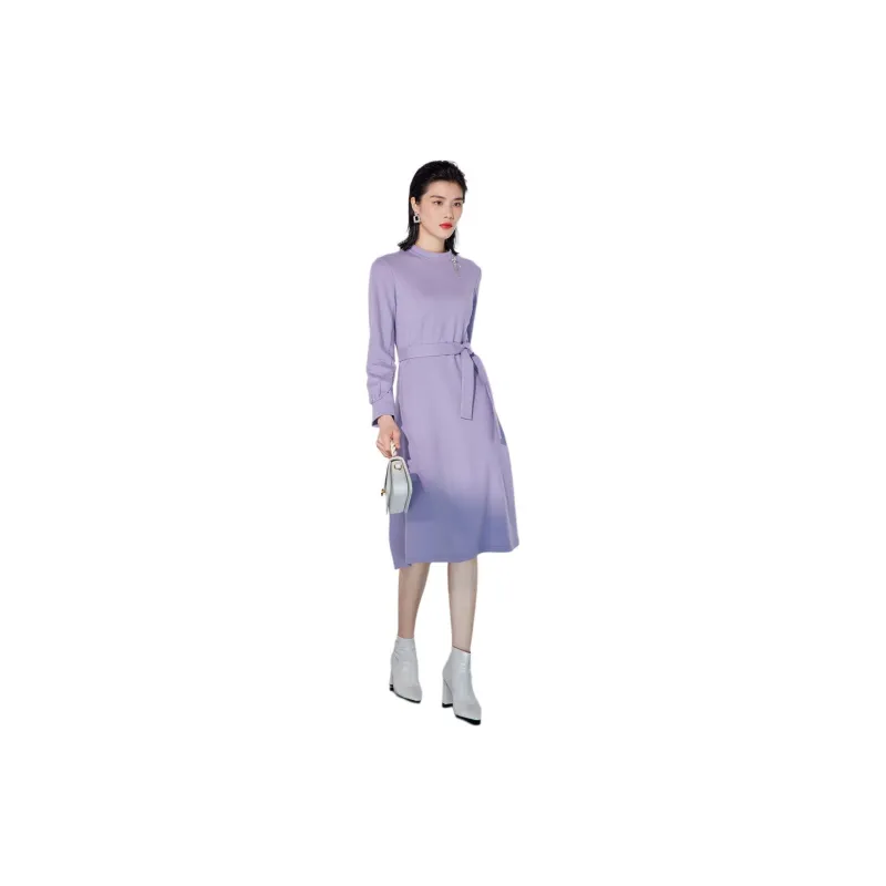 BBLLUUEE Long Sleeved Dress Women's Fragrant Purple-3