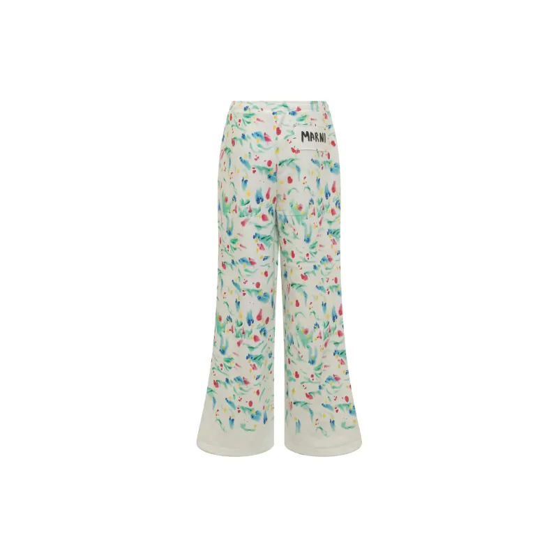 MARNI Logo Patch Motif Printed Pants-1