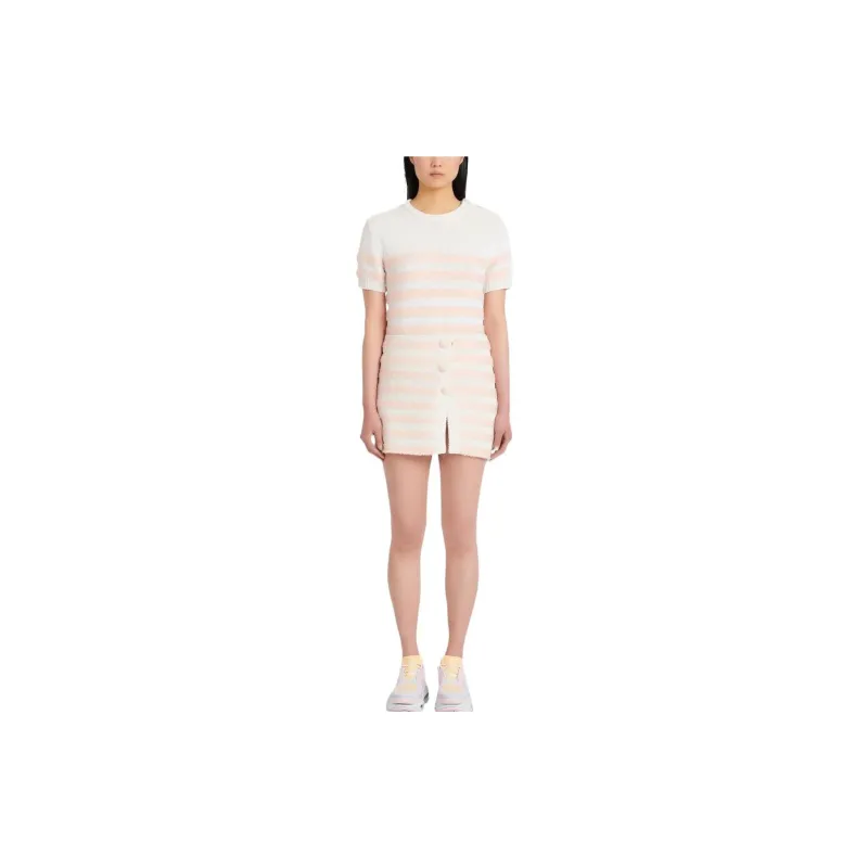 BALMAIN Short Striped Tweed Skirt-1