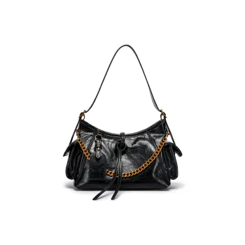 FAIRWHALE PU Shoulder Bag Regular Women's Black/Brown/Khaki/White/Burgundy/Silver