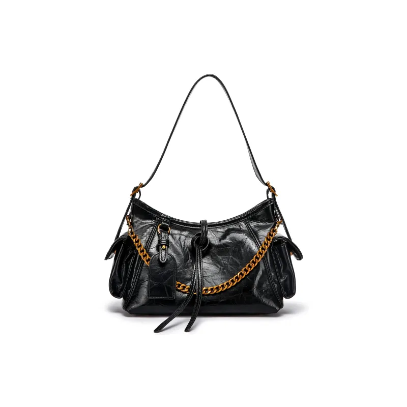 FAIRWHALE PU Shoulder Bag Regular Women's Black/Brown/Khaki/White/Burgundy/Silver-0